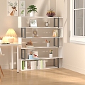 Study Bookshelf Storage Rack 3d model