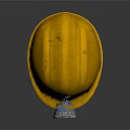 Yellow Safety Helmet With Attached Headlamp Ideal For Construction Work Sites 3d model