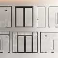 Modern Double Doors Design With Glass Panels And Various Styles 3d model