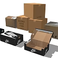 Modern Paper Box Paper Box Shoe Box Express Box 3d model