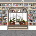 Library Reading Room Book Bar Book Cafe Bookshelf Reading Area 3d model