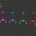 Elegant Decorative Candle Holders With Four Stylish Metal Bases And Colored Tassel Accents