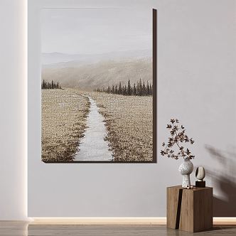 Quiet Landscape Painting Abstract Decorative Painting 3d model