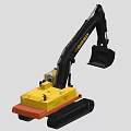 AXEMAN Tracked Functional Vehicle Featuring Yellow Black Exterior And Digging Bucket