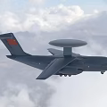 Airborne Early Warning Aircraft Flying With Radar Dome And Registration Number 3412 In Sky