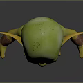 Small Green Skin Game Movie Character With Pointed Ears Red Eyes And Brown Clothing