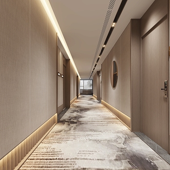 Modern hotel walkway 3d model