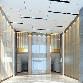 Modern Hall Office Building Hall 3d model