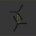 Detailed Beige Helicopter Model with Twin Rotors and Tail Rotor on Grey Gradient Background