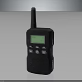 Black Portable Walkie Talkie With Antenna LCD Screen Channel Display And Control Buttons