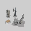 Stainless Steel Bathroom Daily Washing Essentials Set With Toothbrush Holder Soap Dish And Spring Holder