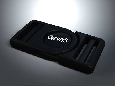 Black Offens Logo Belt Buckle Stylish Clothing Accessory For Fashion Outfits 3d model