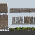 Different Types of Rustic Wooden Garden Fence with Natural Bamboo and Green Plants Design