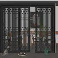New Chinese-style sliding door 3d model