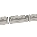 modern double sofa cream sofa 3d model