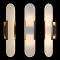 Elegant Modern Wall Sconces With Brushed Metal Frame And Frosted Glass Lighting Shade