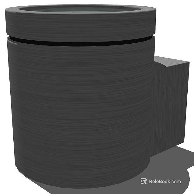 Modern Minimalist Black Cylindrical Wall Lamp Design for Home Interior Decor 3d model 