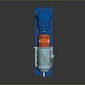 Industrial Blue And Orange Centrifugal Pump With Electric Motor And Base