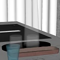 Modern Glass Decorative Ornament Set With Tray And Vases For Tabletop Decoration