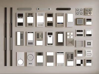 Various Different Styles Of Modern Electrical Switch And Socket Wall Plates 3d model