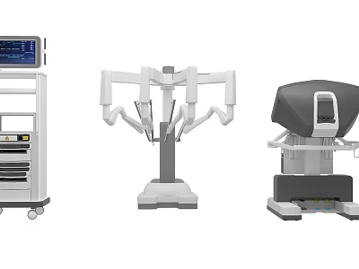 Advanced Medical Devices Featuring Surgical Robot Patient Monitor And Equipment Stand 3d model
