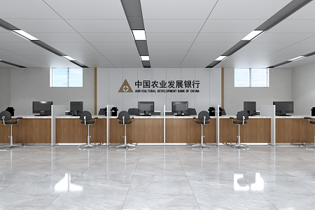 Modern bank office hall bank office hall bank reception front desk bank front desk window service desk 3d model