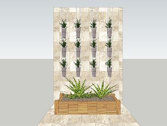 modern plant wall green plant wall 3d model