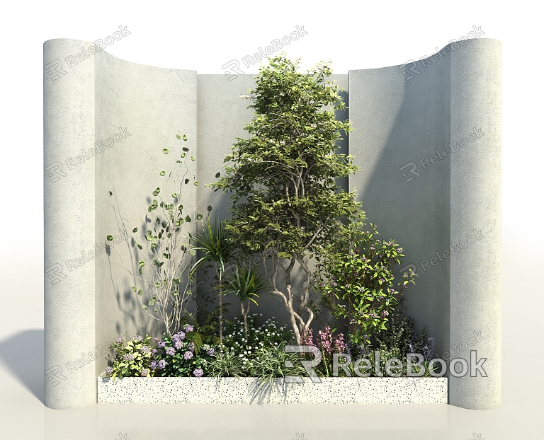 Plant Pile Landscape Flower Pond Landscape Landscaping Outdoor Landscape Tree Pond Plant Pile Plant Combination Garden Landscape Greening Flower Bound Community Landscape Shrub Big Tree model