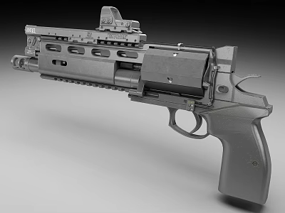 Modern Tactical Pistol With Scope Metal Frame And Ergonomic Grip Design 3d model