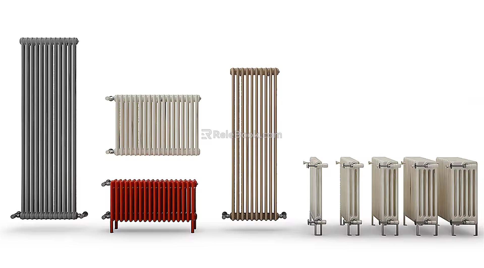 Modern heating pipe radiator fin 3d model