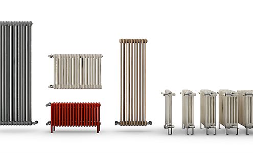 Modern heating pipe radiator fin 3d model