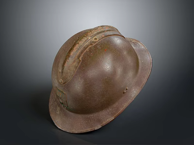 Vintage Military Weapon Helmet With Rustic Metal Surface And Aged Texture Design 3d model