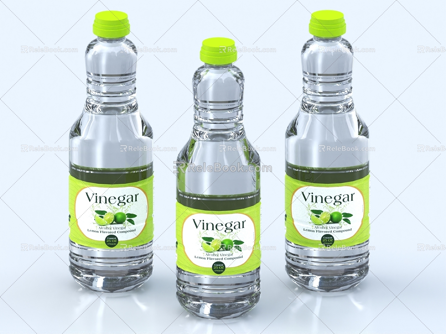 Mineral Water Pure Water Beverage Soda Water Liquor Glass Bottle Plastic Bottle Soda 3d model