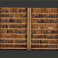 Pair of Wooden Bookshelves Filled With Various Books in Interior Space