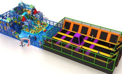 Modern Amusement Equipment Marine Naughty Castle Trampoline 3d model