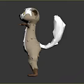 Cartoon Lemur Character With Big Eyes White Belly And Brown Body Standing With Outstretched Arms