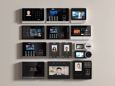 Public Facilities Smart Security Access Control Terminals With Face Recognition And Control Panels 3d model