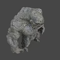 Muscular Game Movie Character With Stone Like Skin And Skull Head Design