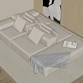 Multi-person sofa module sofa back-to-back sofa tooling sofa 3d model