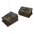 Two Stacks of Vintage Books Magazines with Old Cover Images on White Background