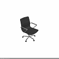 Premium Black Leather Swivel Office Chair With Polished Chrome Armrests And Sturdy Rolling Caster Base