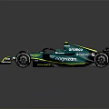 Teal Green Formula 1 Racing Car With Sleek Aerodynamic Design And Sponsor Logos