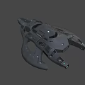 Futuristic Gray Spaceship With Sleek Metallic Body Glowing Lights And Aerodynamic Design