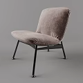 Light Gray Velvet Accent Chair With Modern Design And Black Metal Legs