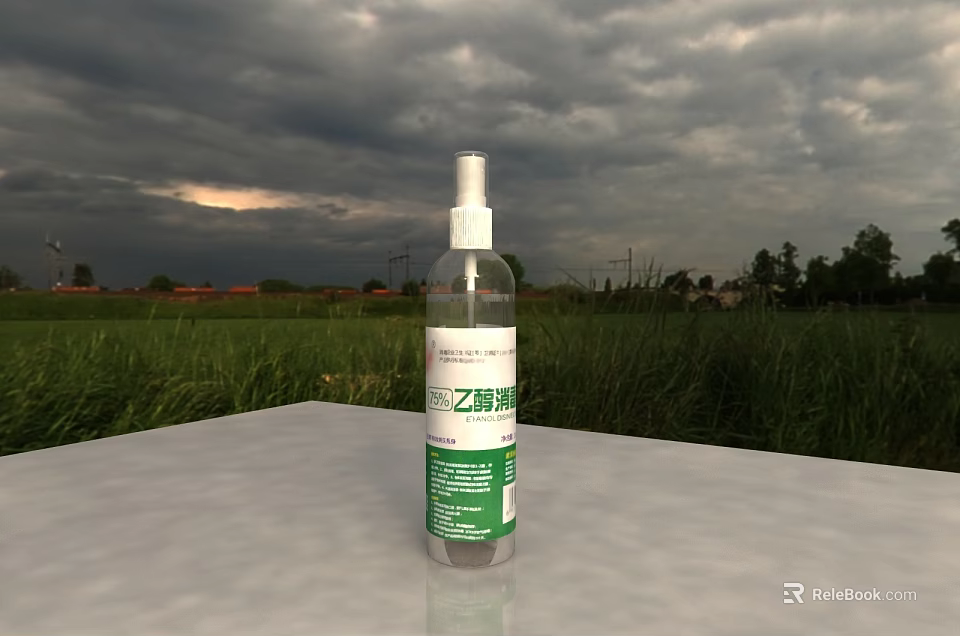 Essential Bathroom Accessories Ethanol Disinfectant Spray For Clean Countertop Use 3d model 