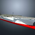 Aircraft Carrier Flight Deck With Runway Striped Markings And Control Tower