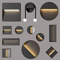 Modern Wall Lamps Various Designs Square Round Rectangular Shapes with Warm Illumination for Interior Decoration 3d model