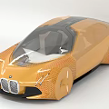 BMW Futuristic Concept Car With Golden Textured Body and Signature Kidney Grille
