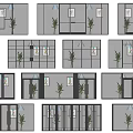 Various Glass Door And Window Designs With Indoor Plants And Wall Art