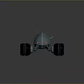 Futuristic Silver Metallic Robotic Vehicle With Four Large Wheels And Top Antennas